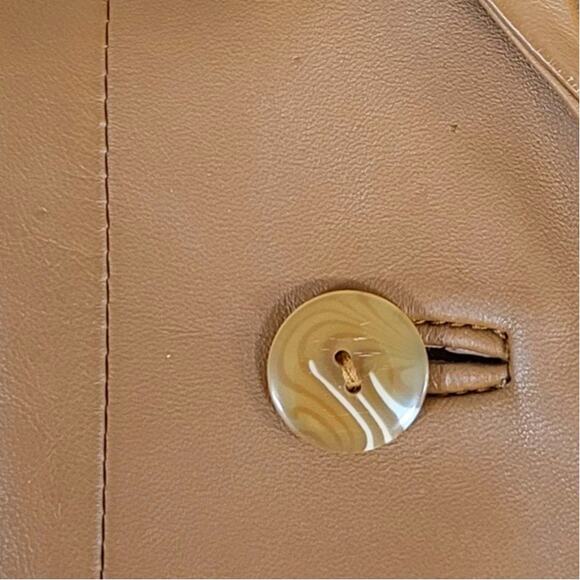 Monterey Bay Brown Genuine Leather Single Breasted Blazer Size 10T Tailored EUC - Picture 8 of 12